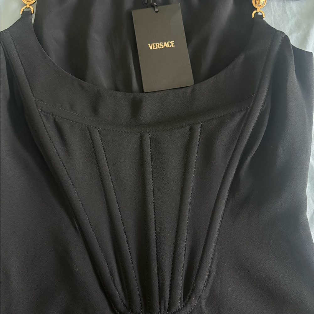 Versace Black Dress with Gold Details